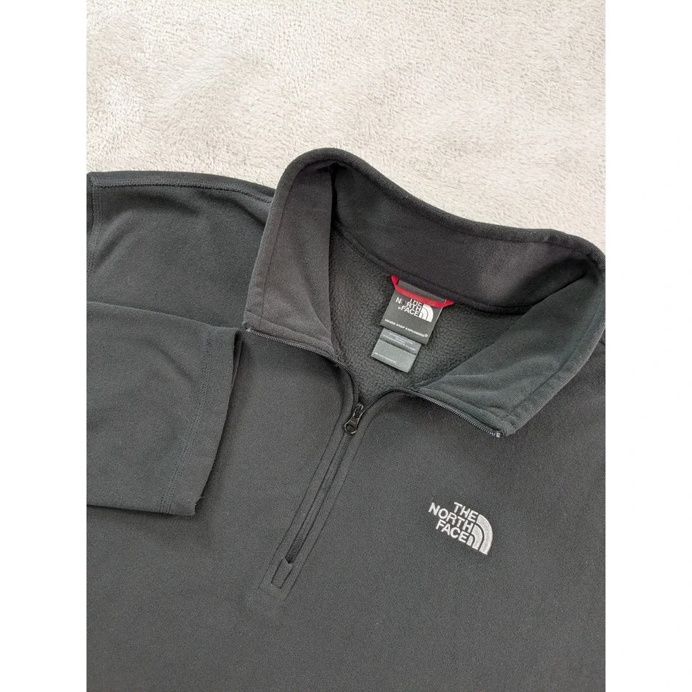 The North Face Mens Black TKA 100 Quarter Zip Fleece Pullover Jacket XL